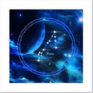 Golden zodiac pisces star sign Posters and Art